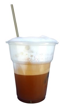 Iced coffee in take away cup clipart