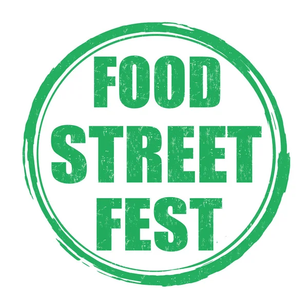 Food street fest sign or stamp — Stock Vector