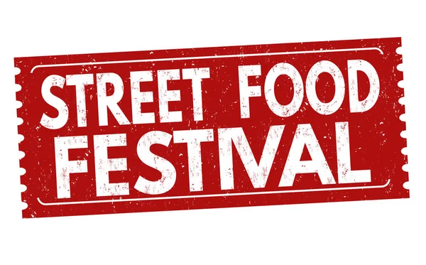 Food street festival sign or stamp — Stock Vector