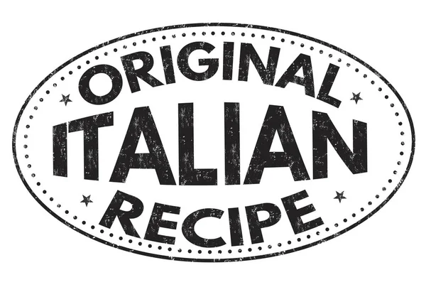 Оригинальный итальянский рецепт знак или печать — стоковый вектор