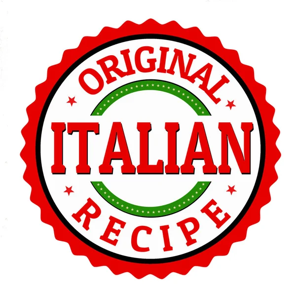 Etiqueta de receta italiana original o etiqueta engomada — Archivo Imágenes Vectoriales