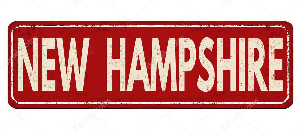 New Hampshire vintage rusty metal sign