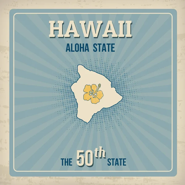 Cartel grunge vintage Hawaii travel — Vector de stock