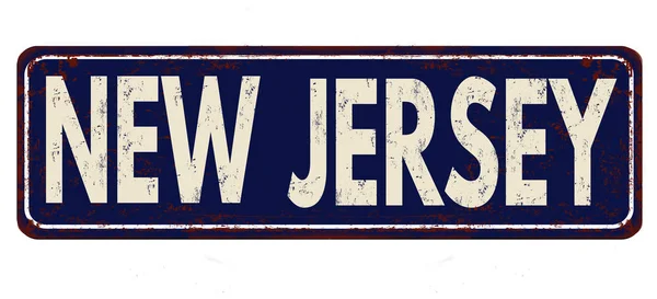 New Jersey vintage sinal de metal enferrujado — Vetor de Stock