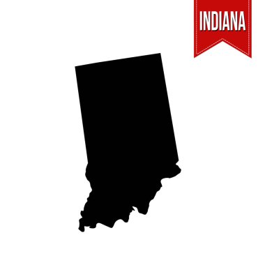 Indiana harita üzerinde beyaz 