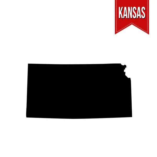 白のカンザス州の地図 — ストックベクタ