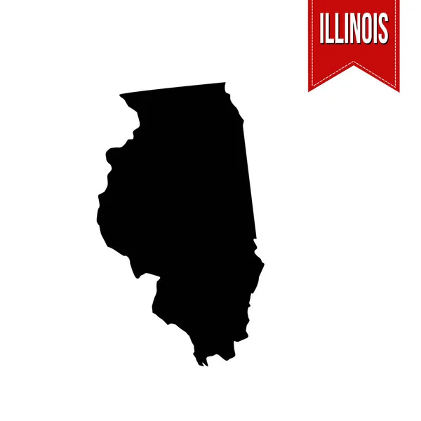 La mappa di Illinois su bianco — Vettoriale Stock