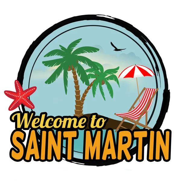 Benvenuti al concetto di Saint Martin — Vettoriale Stock