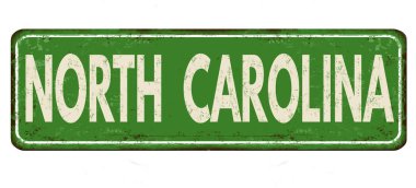 Kuzey Carolina vintage paslı metal işareti