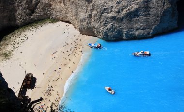 Ünlü Avrupa Plaj Navagio Zakynthos Adası