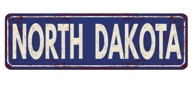 Kuzey Dakota vintage paslı metal işareti