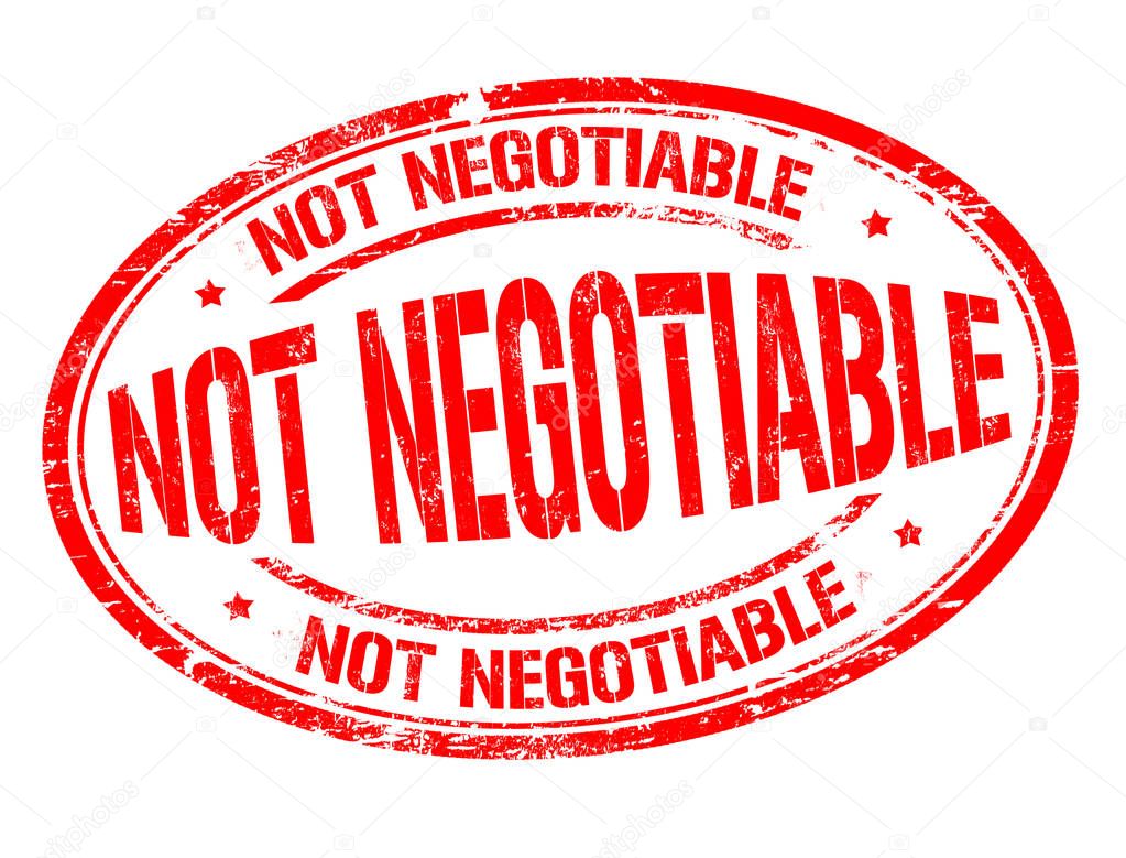 Not negotiable sign or stamp