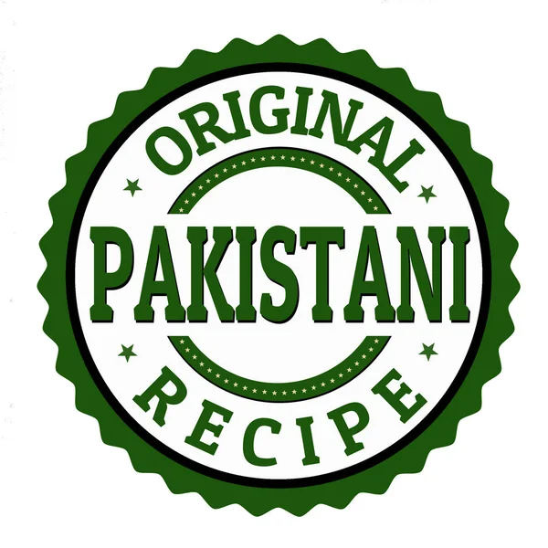 Oorspronkelijke Pakistaanse recept etiket of stempel — Stockvector