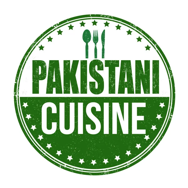 Pancarta o sello de cocina paquistaní — Vector de stock