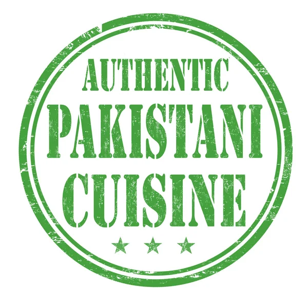 Authentic pakistani cuisine sign or stamp — Stock Vector