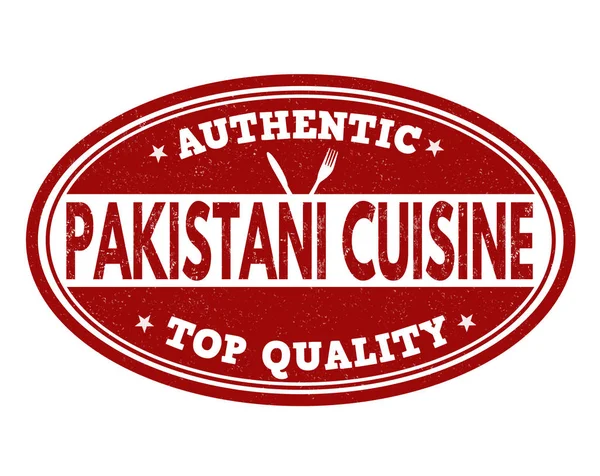 Authentic pakistani cuisine sign or stamp — Stock Vector