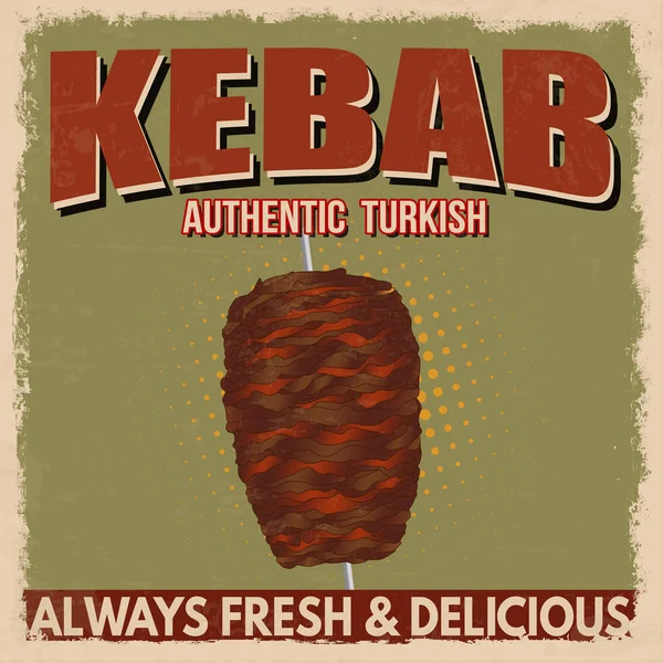 Affiche publicitaire Kebab dans un style vintage — Image vectorielle