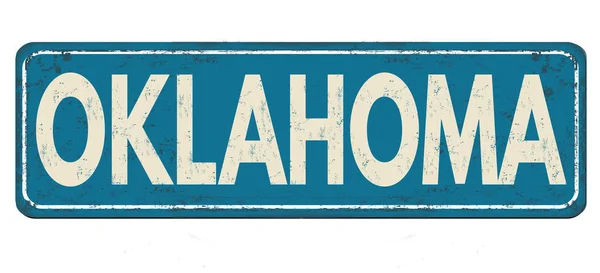 奥克拉荷马老式锈迹斑斑的金属牌子 — 图库矢量图片