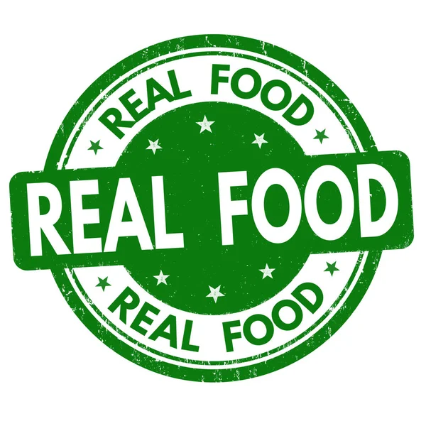 Real food sign or stamp — Stock Vector