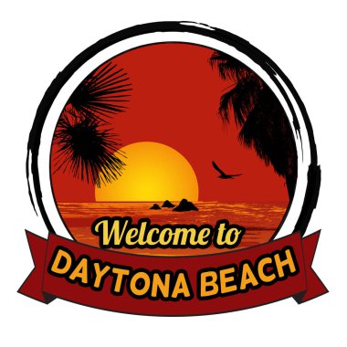Welcome to Daytona Beach concept for t-shirt and other print production clipart