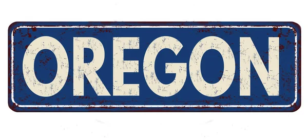 Oregon vintage roestige metalen teken — Stockvector