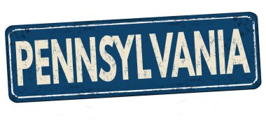 Pennsylvania vintage paslı metal işareti