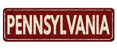 Pennsylvania vintage paslı metal işareti
