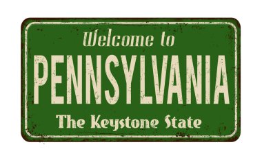 Pennsylvania vintage paslı metal işareti için hoş geldiniz