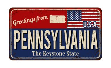 Pennsylvania vintage paslı metal selamlar imzalamak