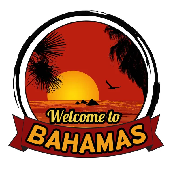 Bienvenido al concepto Bahamas para camisetas y otros estampados — Archivo Imágenes Vectoriales