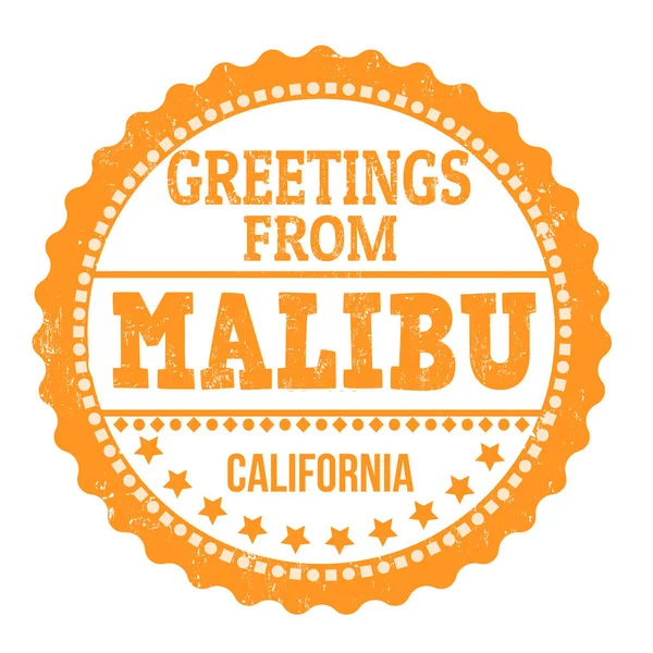 Groeten uit Malibu teken of stempel — Stockvector