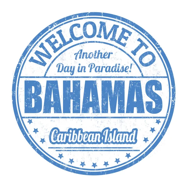 Benvenuti alle Bahamas segno o timbro — Vettoriale Stock