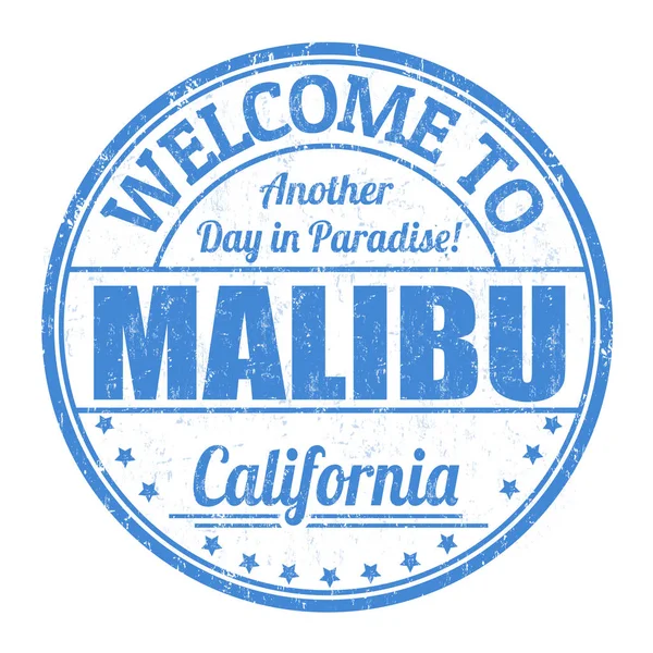 Welkom op Malibu teken of stempel — Stockvector