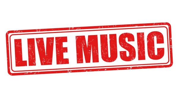 Live music sign or stamp — Stock Vector