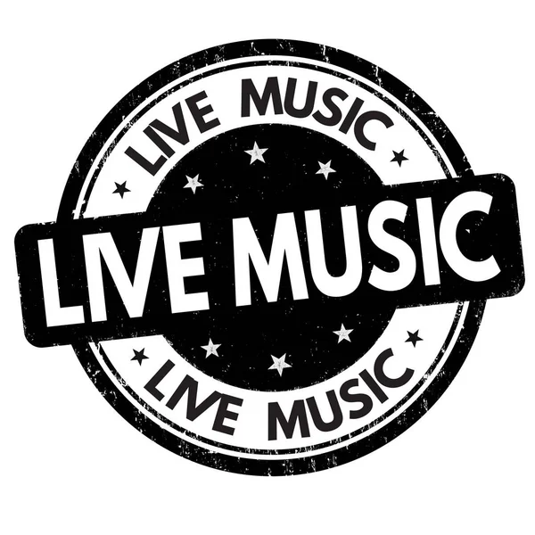 Live music sign or stamp — Stock Vector