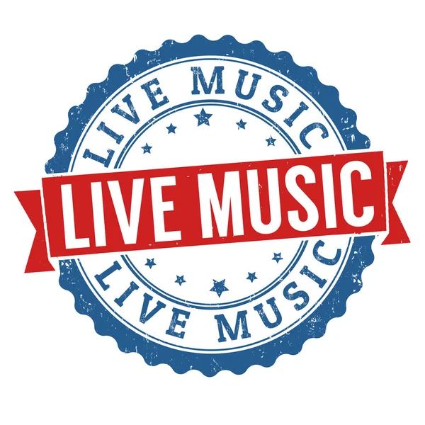 Live music sign or stamp — Stock Vector