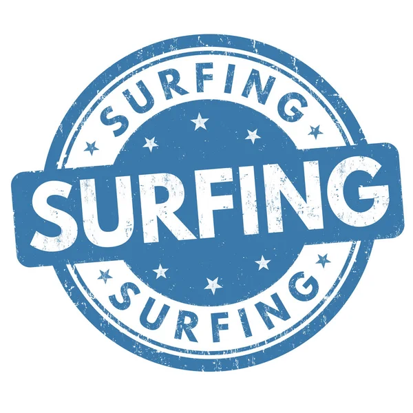 Surfing sign or stamp — Stock Vector