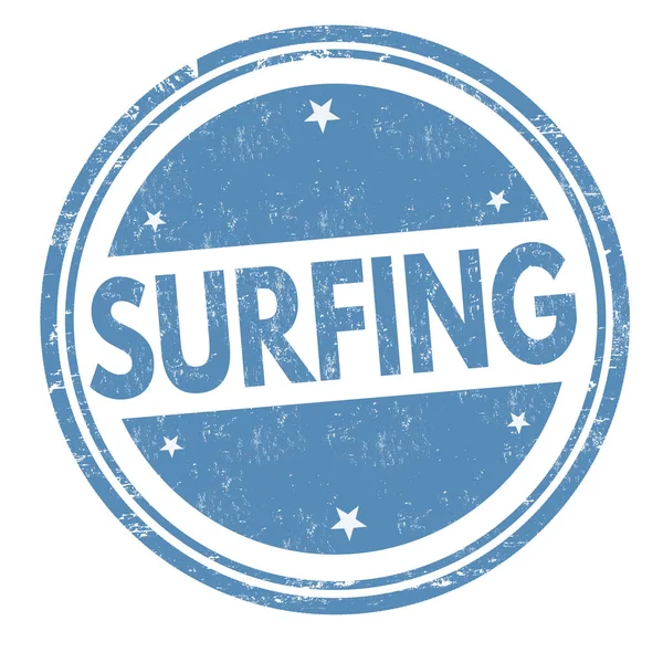 Surfing sign or stamp — Stock Vector