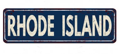 Rhode Island vintage paslı metal işareti