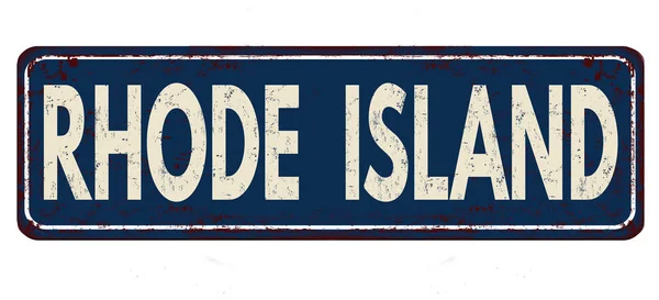 Rhode Island vintage roestige metalen teken — Stockvector