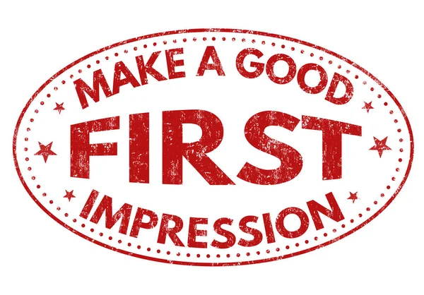 Make a good first impression sign or stamp — Stock Vector