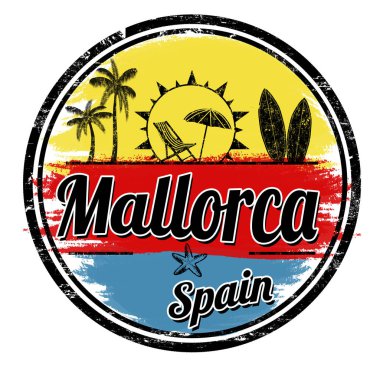 Mallorca grunge işareti veya damga