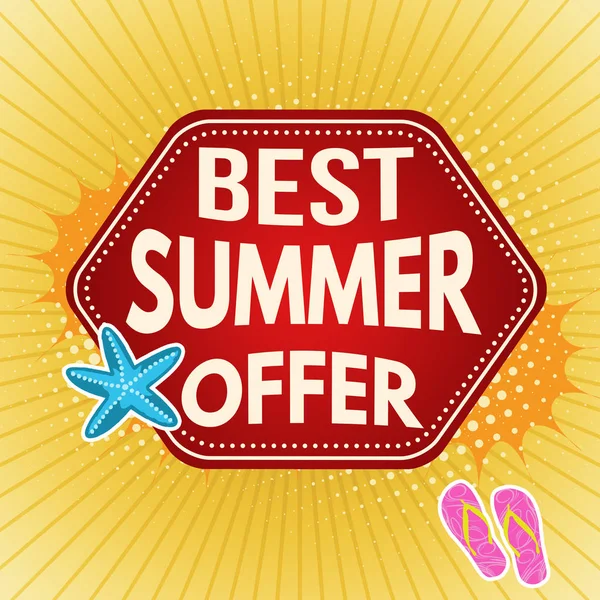 Best summer offer advertising poster — Stock Vector