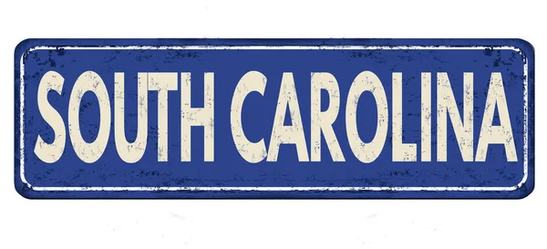 South Carolina vintage zardzewiały metal znak — Wektor stockowy