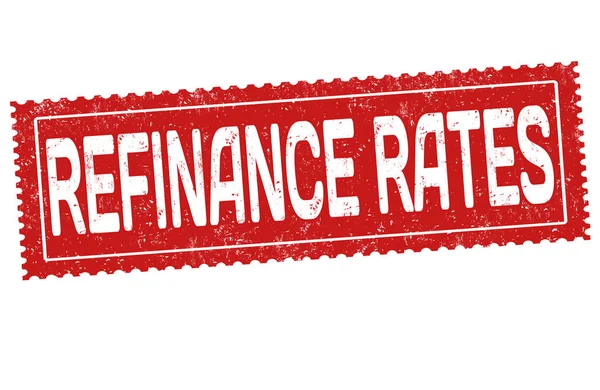 Refinance rates sign or stamp — Stock Vector