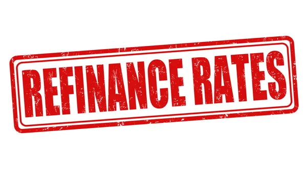 Refinancer les taux signe ou timbre — Image vectorielle