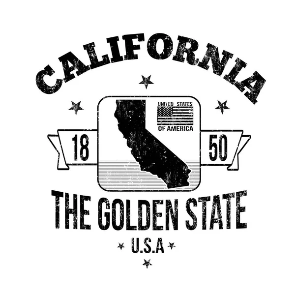 Tipografía de California para impresión de camisetas — Archivo Imágenes Vectoriales