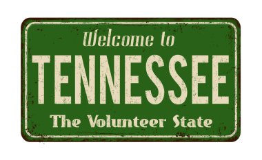 Tennessee vintage paslı metal işareti için hoş geldiniz