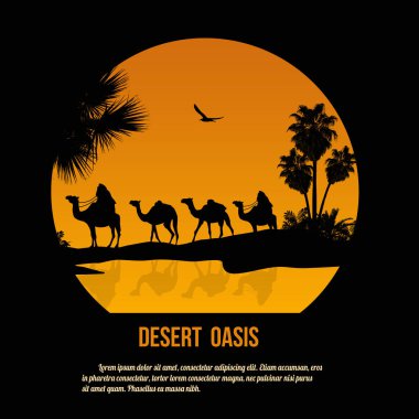 Desert oasis Tema poster tasarımı
