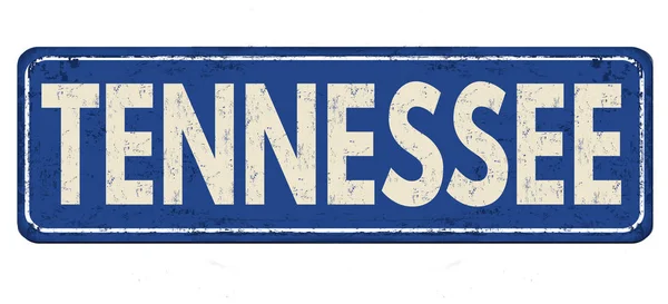 Tennessee vintage zardzewiały metal znak — Wektor stockowy